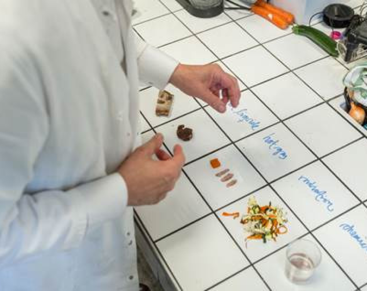 Chef preparing ingredients